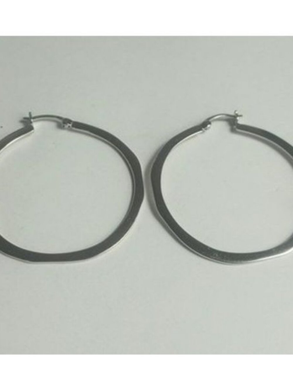 Elle 925 Sterling Silver and Signature Ruby Hoop Earrings 1.75"